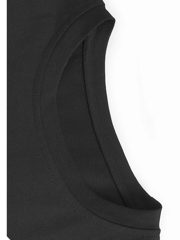 Women Black Pleated Spliced Big Size Midi Dress New Round Neck Short Sleeve Fashion Tide Spring Summer 2025  1DJ0989