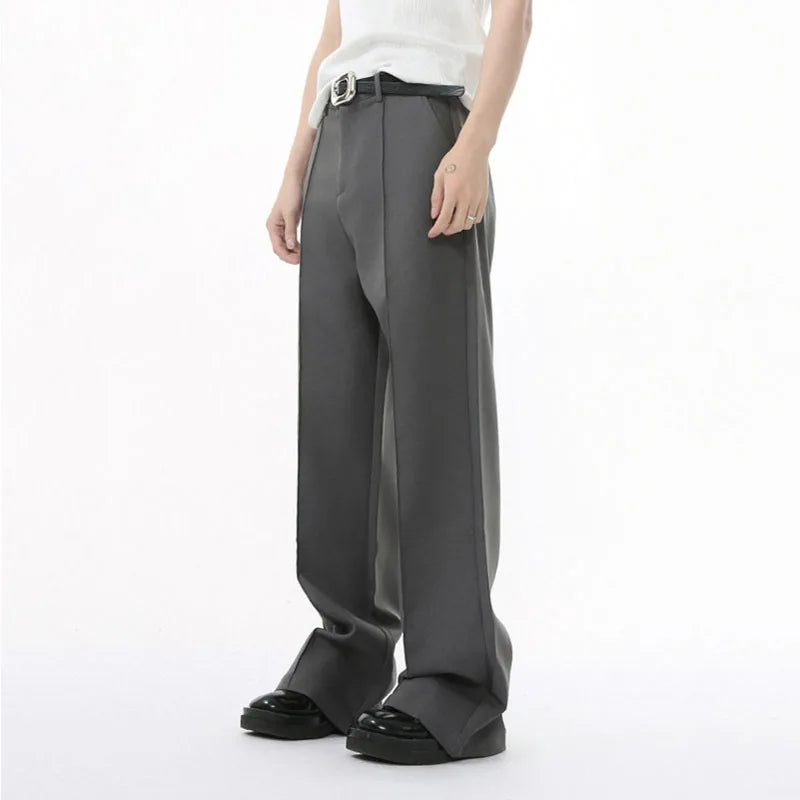 Men's Suit Pants Solid Color Design Micro Flared Fashion Korean Tide Casual Male Handsome Trousers Summer 2025 9W1586