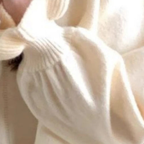 Load image into Gallery viewer, Sweet Ruffled Collar Solid Sweater Women Y2k Aesthetic Winter Loose Irregular Tops Harajuku Fairy Flare Sleeve Knitwear Jumper
