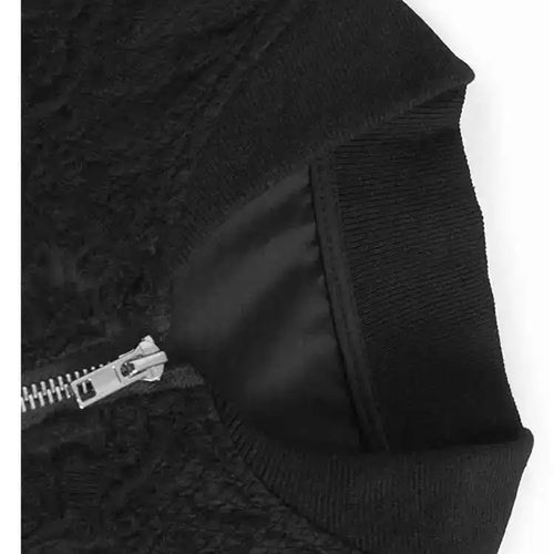 Load image into Gallery viewer, Black Lace Perspective Big Size Jacket New Stand Collar Long Sleeve Women Coat Fashion Tide Spring Autumn 2025 1DH7245
