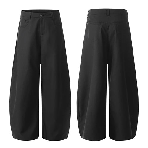 Load image into Gallery viewer, Men's Suit Pants Curved Knife Design New American Style Straight Wide Leg Solid Color Simple Male Casual Bottoms 9W1962
