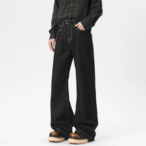 Load image into Gallery viewer, Men's Baggy New American High Steet Solid Color Decoration Straight Leg Trousers Spring Casual Male Trendy 2025 9W1539
