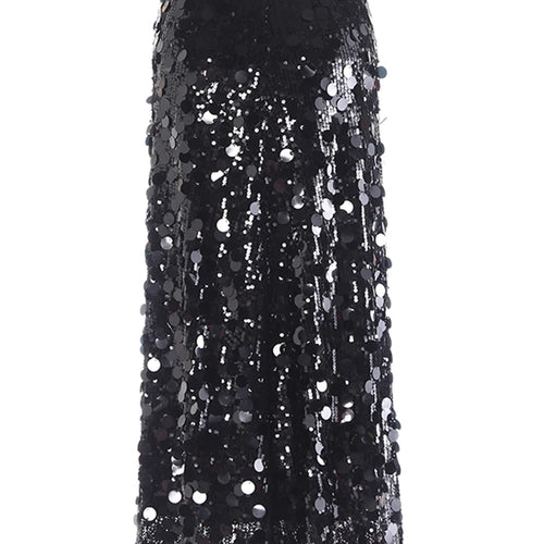 Load image into Gallery viewer, High Elastic Waist Sequins Shining Long Party Elegant Half-body Skirt Women Fashion Tide New Spring Autumn 2025 1DH9227
