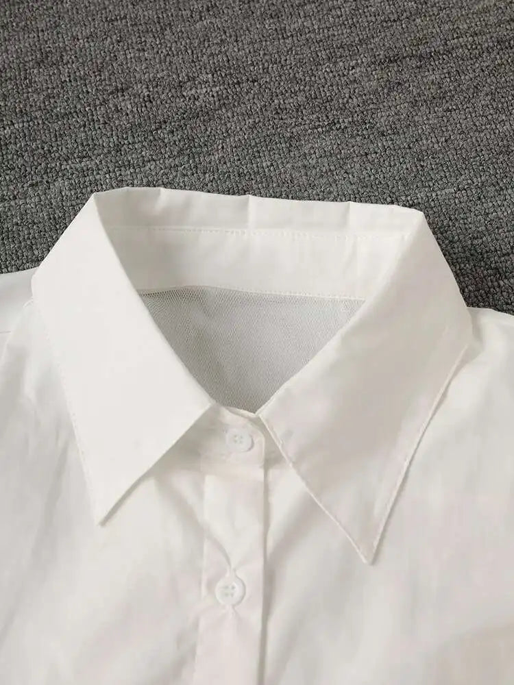 Women Black Irregular Hem Big Size Shirt Dress New Lapel Long Sleeve Loose Fit Fashion Tide Spring Autumn 2025 1DE2485