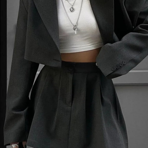 Load image into Gallery viewer, Fashion Suit Top Short Skirt Two-piece Set For Women Autumn New Suit Slim High Waist Slimming Temperament Two-piece Set
