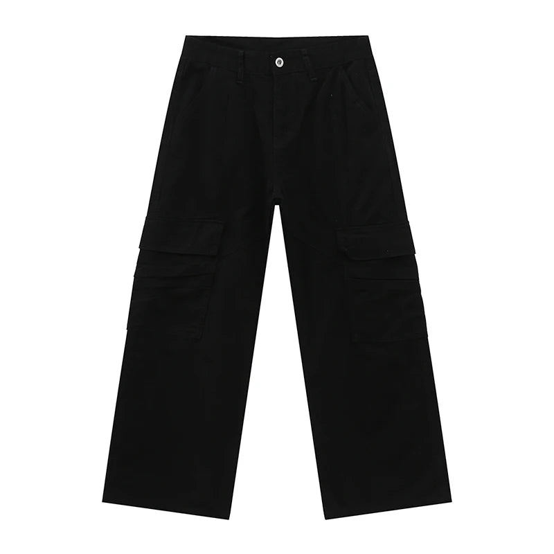 Men's Jeasn New Summer American Style Solid Color Loose Trendy Washed Hansome Male Denim Pants 2025 High Street 9W1688