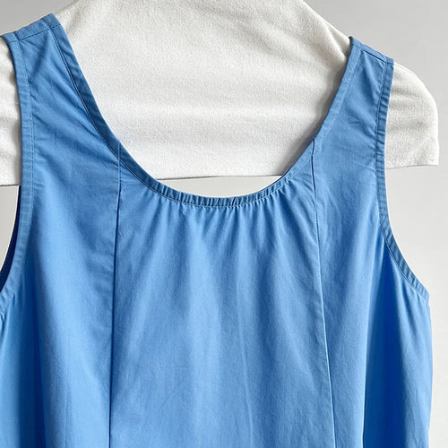 Load image into Gallery viewer, Women Blue With Bag Brief Elegant Long Vest Dress New Round Neck Sleeveless Fashion Tide Spring Autumn 2025 1DJ1112
