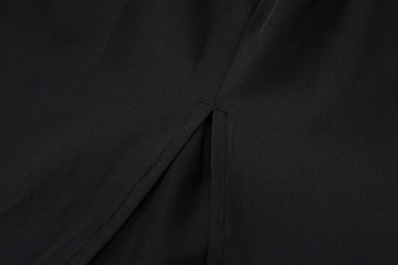 Strapless Metal Ring Cut Out Maxi Dress Women Black Halter Low Cut Backless Hollow Out Bodycon Sexy Party Long Dress