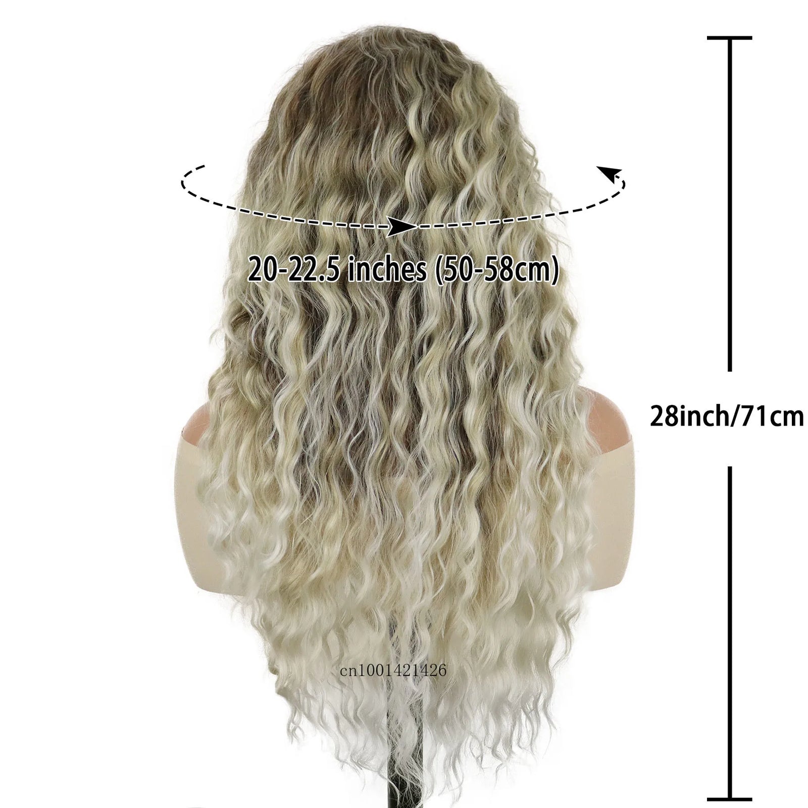 Synthetic Hair Long Curly Wigs for Black Women Gradient Color Blonde Wigs with Side Bangs Big Volume Hair Wigs Natural Hairstyle