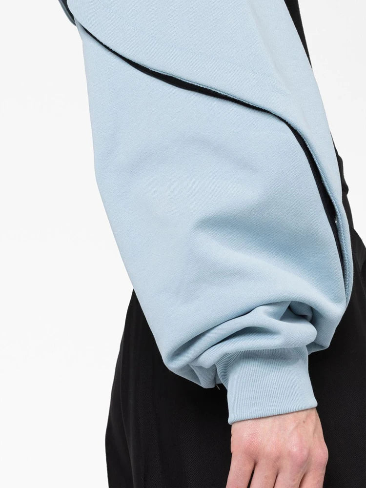 Solid Casual Open Sleeves Designer Sweatshirts For Women Hooded Long Sleeve Streetwear Sweatshirt Female Fashion
