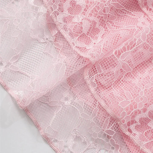 Load image into Gallery viewer, Lace Hollow Out Sexy Mini Dress Women Summer New Off-shoulder Strapless Sleeveless Backless A-line Club Party Dress
