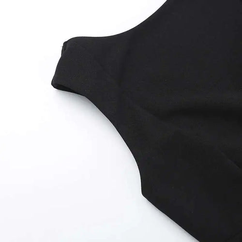 Load image into Gallery viewer, Elegant Backless Mini Tank Dress For Women Fashion Black O Neck Sleeveless Club Party A-line Basics Sexy Dress New
