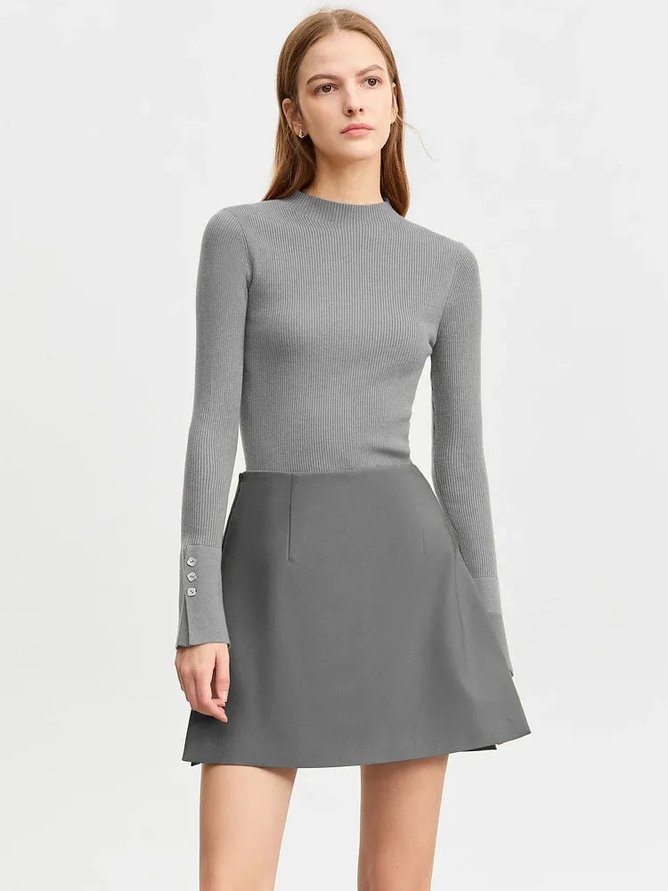 Minimalist Casual Shorts Skirts Women High Waist 2025 Autumn Fashion Office Lady Commuter A-Line Mini Skirt 12343035