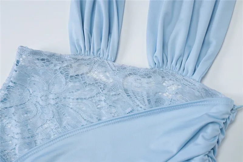 Halter Deep V Neck Sexy Maxi Dress For Women Elegant Fashion Lace Sleeveless Backless Ruched Bodycon Club Long Dress