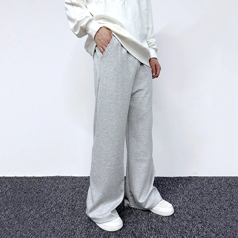 Men's Sweatpants Trendy Loose American Summer Straight Wide Leg Basic Versatile Casual Pants Elastic Waist Trousers 9W1740