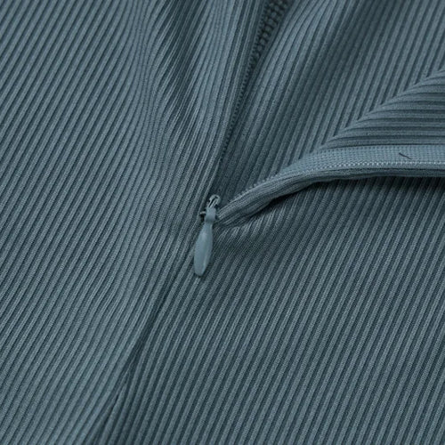 Load image into Gallery viewer, Elegant Turtleneck Long Sleeve Bodycon Long Dress For Women Autumn Winter New Ribbed Zipper Long Dress Fashion Clothes
