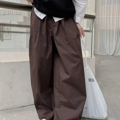 Load image into Gallery viewer, High Elastic Waist Coffee Pocket Brief Long Wide Leg Pants New Trousers Women Fashion Tide Spring Autumn 2025 1DH8354
