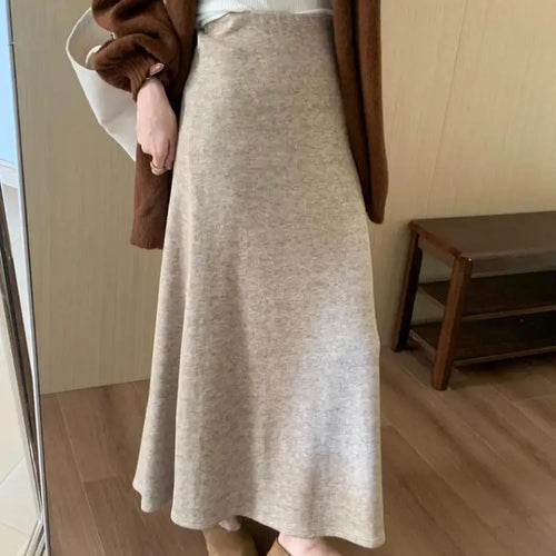 Load image into Gallery viewer, Korean Version 2024 Solid High Waist Versatile Slim Long Skirts For Women Autumn Office Elegant Festival Skirt Simplicity Street
