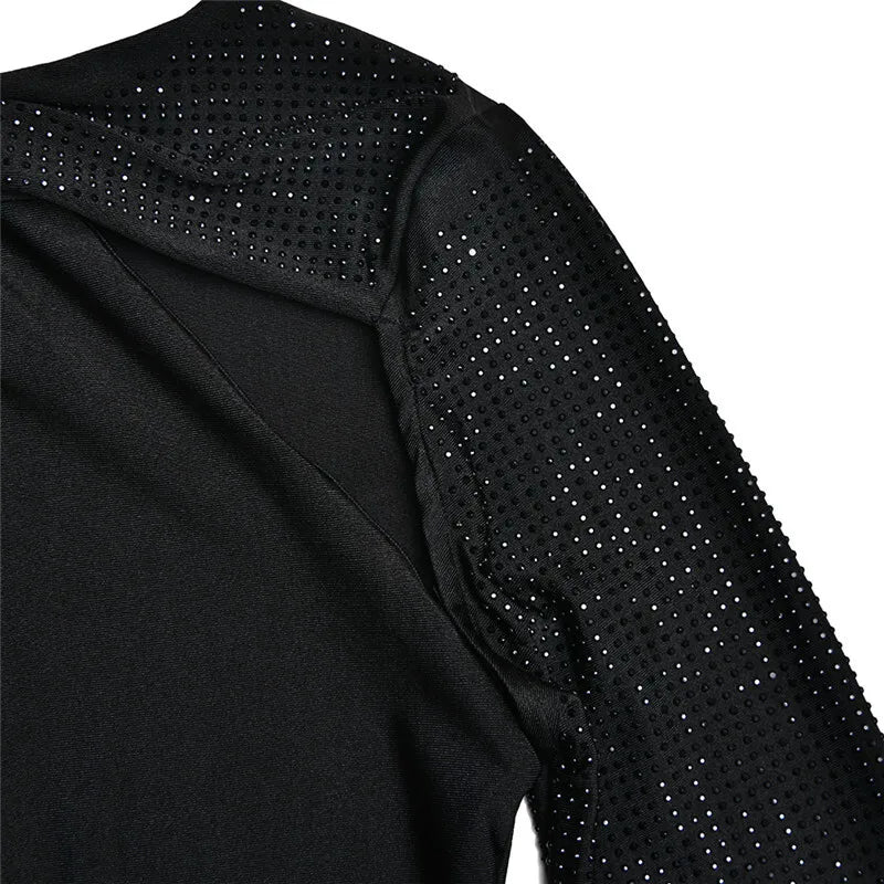 Hollow Out Sparkle Long Sleeve Maxi Dress For Women Glitter Vestidos Robe New Bodycon Shiny Night Club Party Long Dress