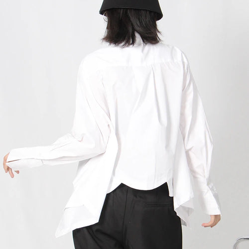 Load image into Gallery viewer, White Casual Shirt For Women Lapel Short Sleeve Solid Minimalist Slim Blouses Female Spring Clothing Style
