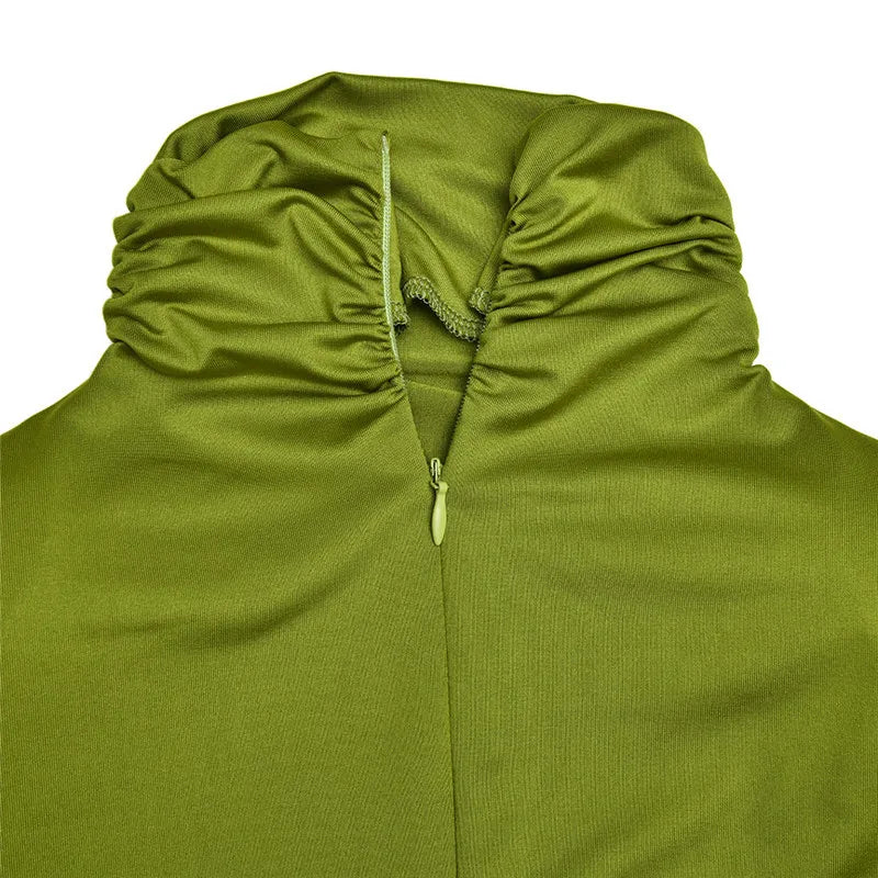 Elegant Turtleneck Long Sleeve Bodycon Maxi Dress Women Autumn Winter New Ruched Club Party Sexy Dress Vestidos