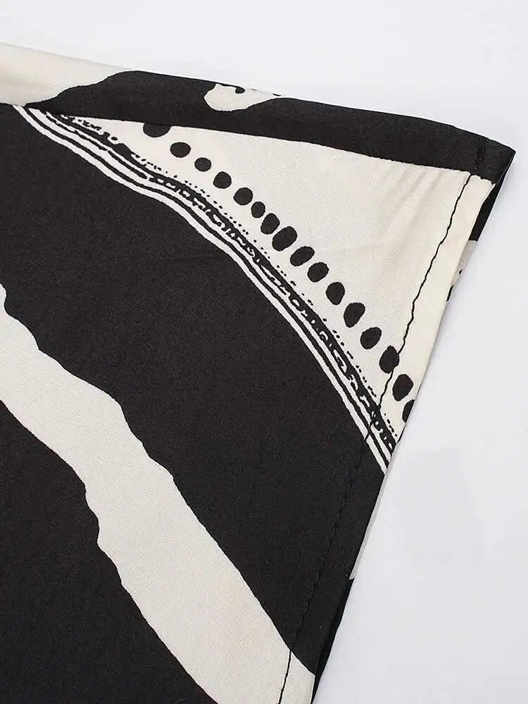 Women Beige Striped Printed Belted Elegant Midi Dress New V-Neck Sleeveless Fashion Tide Spring Summer 2025 CPG1504