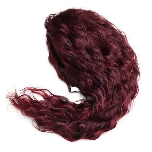 Load image into Gallery viewer, Synthetic Wigs for Women Red Long Curly Wig with Thick Top Free Part Hairline Water Wave Wigs Curls Units Halloween Wig
