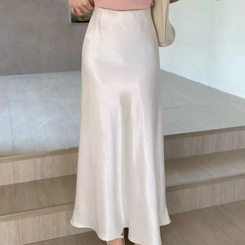 Load image into Gallery viewer, Spring Summer French Solid Elegant Sexy Club A-line Pleated Long Skirt Women High Waist Vacation Slim Wrap Hip Fishtail Skirts
