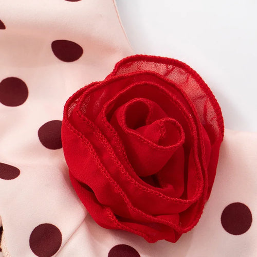 Load image into Gallery viewer, Rose Polka Dot Maxi Dress For Women Gown Spaghetti Strap Off-shoulder Sleeveless Backless Elegant Evening Club Dress
