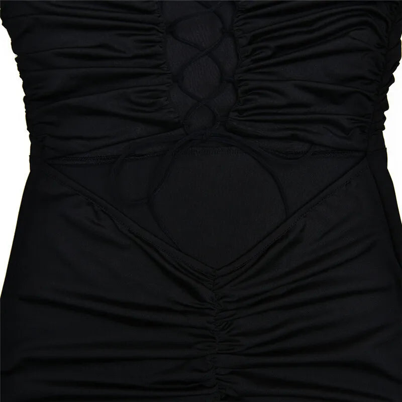 Strapless Backless Lace-up Maxi Dress For Women Summer New Off-shoulder Sleeveless Bodycon Club Party Long Dress