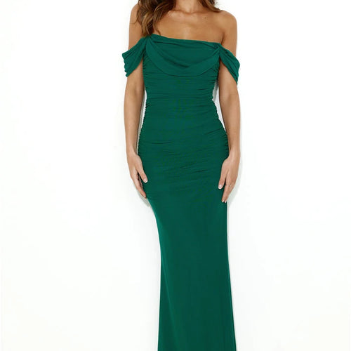 Load image into Gallery viewer, Elegant Off-shoulder Bodycon Maxi Dress Women Two Layer Mesh Fashion Strapless Backless Night Club Party Sexy Dress
