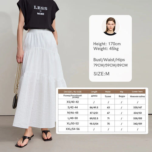 Load image into Gallery viewer, Minimalist Casual Halter Skirt Women 2025 Summer New Office Lady Solid Color Pockets Loose A line Cake Long Skirt 12542072
