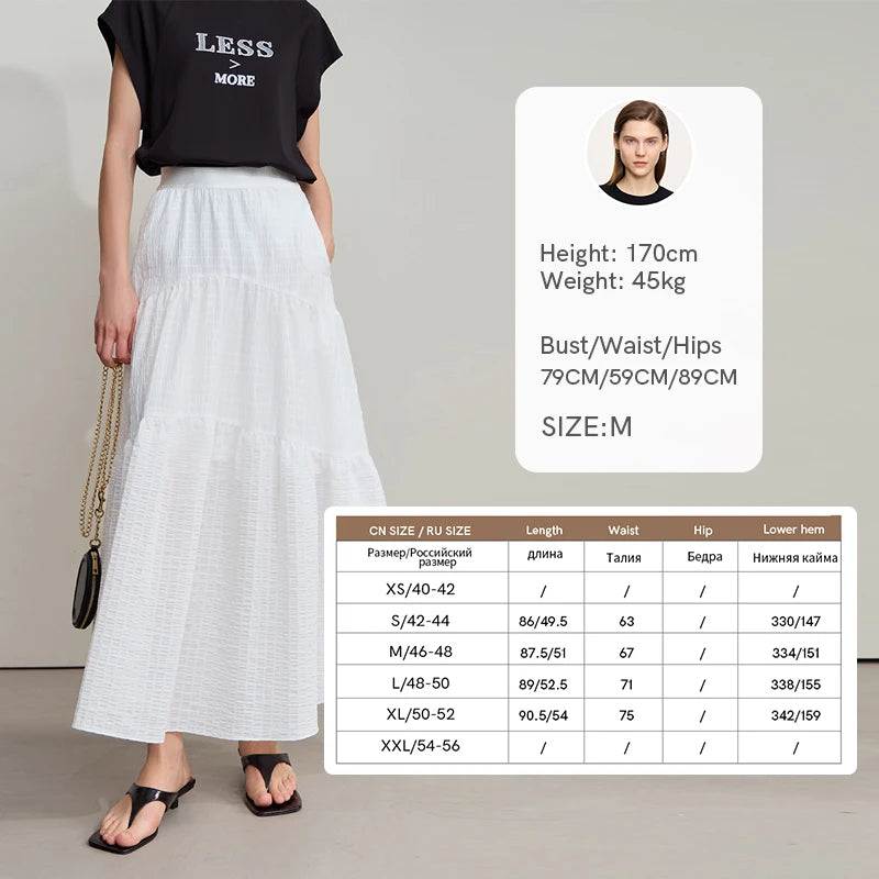 Minimalist Casual Halter Skirt Women 2025 Summer New Office Lady Solid Color Pockets Loose A line Cake Long Skirt 12542072