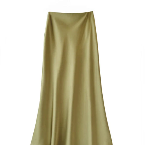 Load image into Gallery viewer, Fashion High Waist Slimming Medium To Long Satin Silk Half Skirt For Women 2024 Summer New Hip Hugging Slimming Skirt
