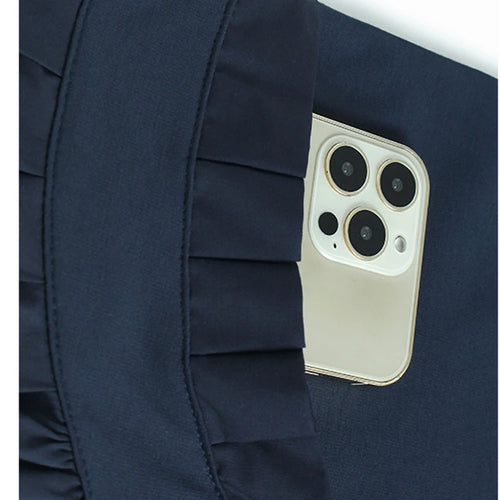 Load image into Gallery viewer, Women Blue Ruffles Spliced Pocket Big Size Midi Dress New Round Neck Short Sleeve Fashion Tide Spring Summer 2025 1DJ1325
