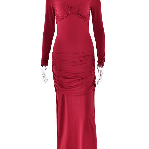 Load image into Gallery viewer, Elegant Long Sleeved Elastic Tight Dress Women Pleated Double-layer Party Club Evening Dress Female Slim Vestido 2024
