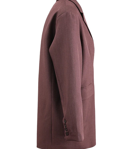 Women Red Brief Single Breasted Big Size Elegant Blazer New Lapel Long Sleeve Jacket Fashion Spring Autumn 2025 CPG1297