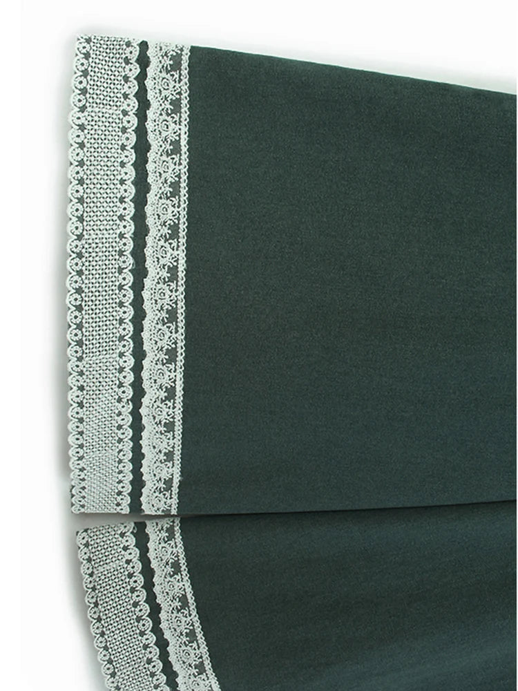 High Waist Black Lace Hem Denim Casual Long Wide Leg Jeans New Women Trousers Fashion Tide Spring Autumn 2025 1DJ1190