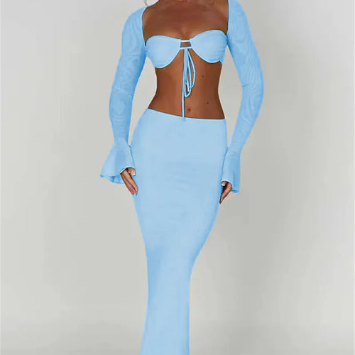 Load image into Gallery viewer, Thickened Fabric Sexy Maxi Skirt Women 2023 Autumn Winter New Solid High Waist Skinny Club Party Long Skirt Elegant
