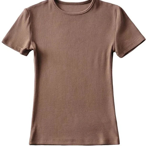 Load image into Gallery viewer, Casual Summer Woman Skinny Fit T-shirt Tight Short-Sleeve O-neck Tee Basic Solid Crop Tops T Shirt
