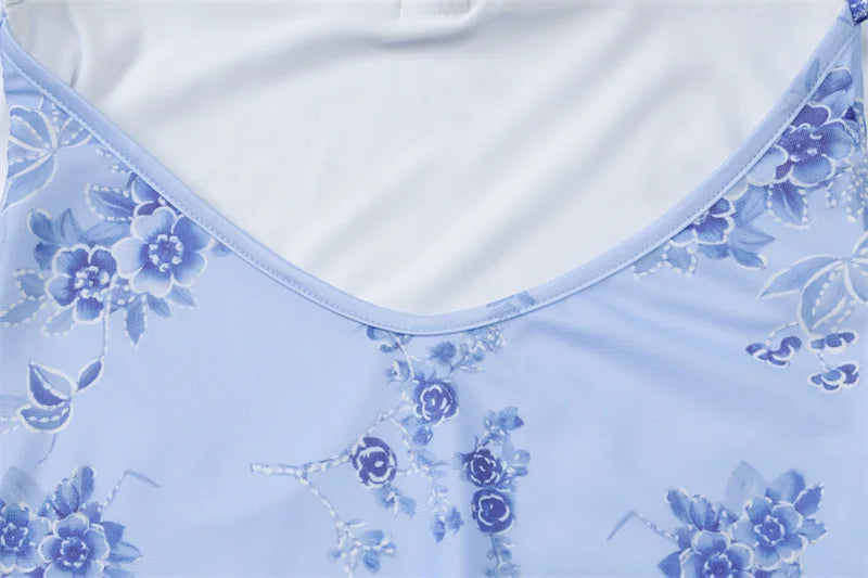 Summer Backless Print Maxi Dress Women Beach Holiday Gown Elegant Halter Deep V Neck Sleeveless Bodycon Long Dress