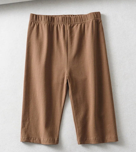 sexy women cotton high waist elastic pure color slim Knee-Length bike shorts female