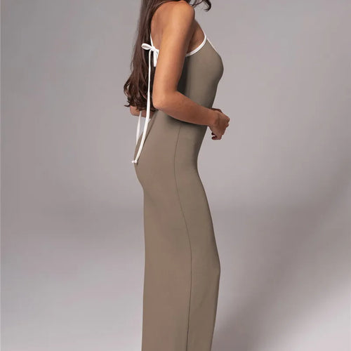 Load image into Gallery viewer, Spaghetti Strap Lace-up Sexy Maxi Dress For Women Gown Fashion Sleeveless Backless Bodycon Evening Sexy Long Dress
