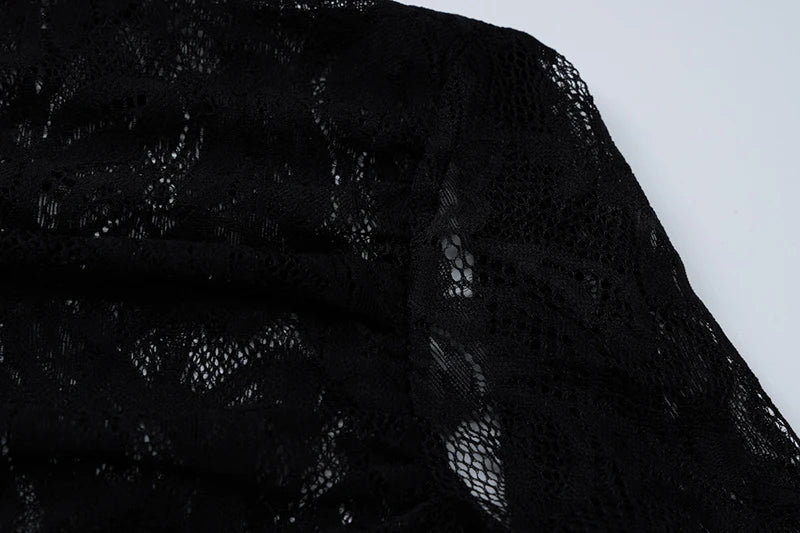 Lace Backless Sexy Maxi Dress For Women Gown Fashion Solid O Neck Long Sleeve Ruched Bodycon Club Long Dress Vestido