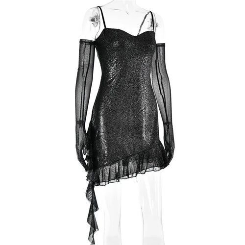 Load image into Gallery viewer, Elegant Strapless Ruffle Sexy Mini Dress For Women Fashion Off-shoulder Backless Sequins Sparkle Club Party Dress
