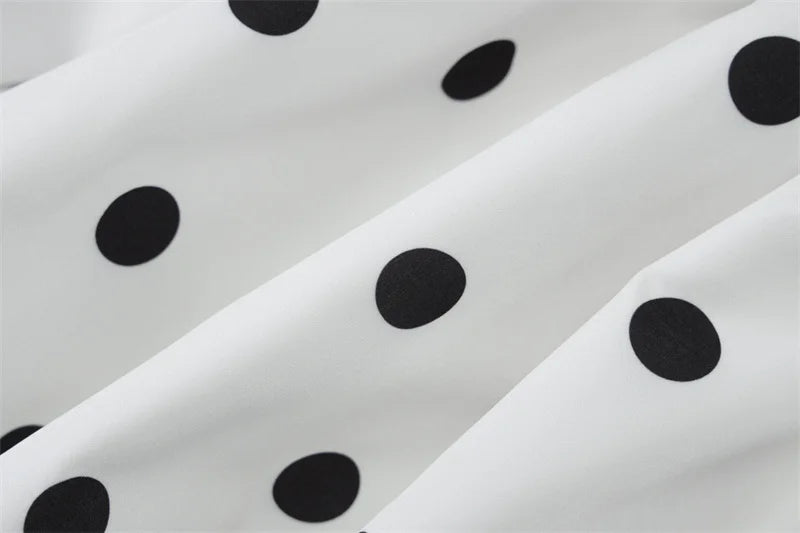 Halter Print Polka Dot Mini Dress Women Fashion Off-shoulder Sleeveless Backless High Waist A-line Club Party Dress