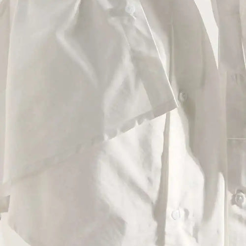 Load image into Gallery viewer, Women White Irregular Bandage Slit Shirt Dress New V-Neck Long Sleeve Loose Fit Fashion Tide Spring Autumn 2025 1DE9884
