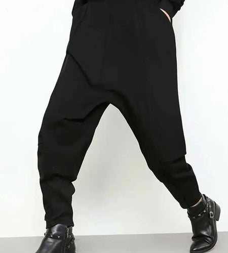 High Elastic Waist Black Pockets Casual Harem Pants New Loose Fit Trousers Women Fashion Tide Spring Autumn 2025 1DF4689