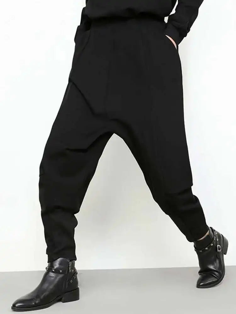 High Elastic Waist Black Pockets Casual Harem Pants New Loose Fit Trousers Women Fashion Tide Spring Autumn 2025 1DF4689