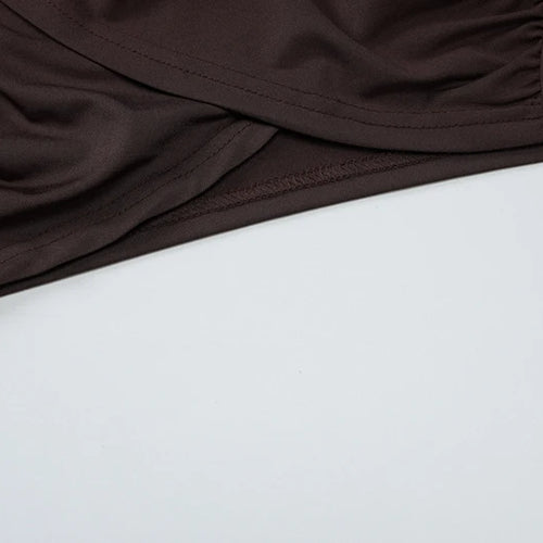 Load image into Gallery viewer, Sexy Skirt Two Pieces Sets For Women Long Sleeve Lace-up Crop Top And Long Skirt Elegant Bodycon Sexy Two Pieces Sets
